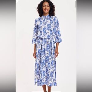 Modaposa Blue Patterned Women's Casual dress
